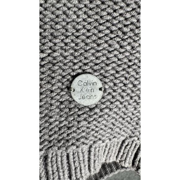 CALVIN KLEIN Women’s Gray Hooded Knit Cardigan Sweater Size Large Fall Cozy - Picture 11 of 12